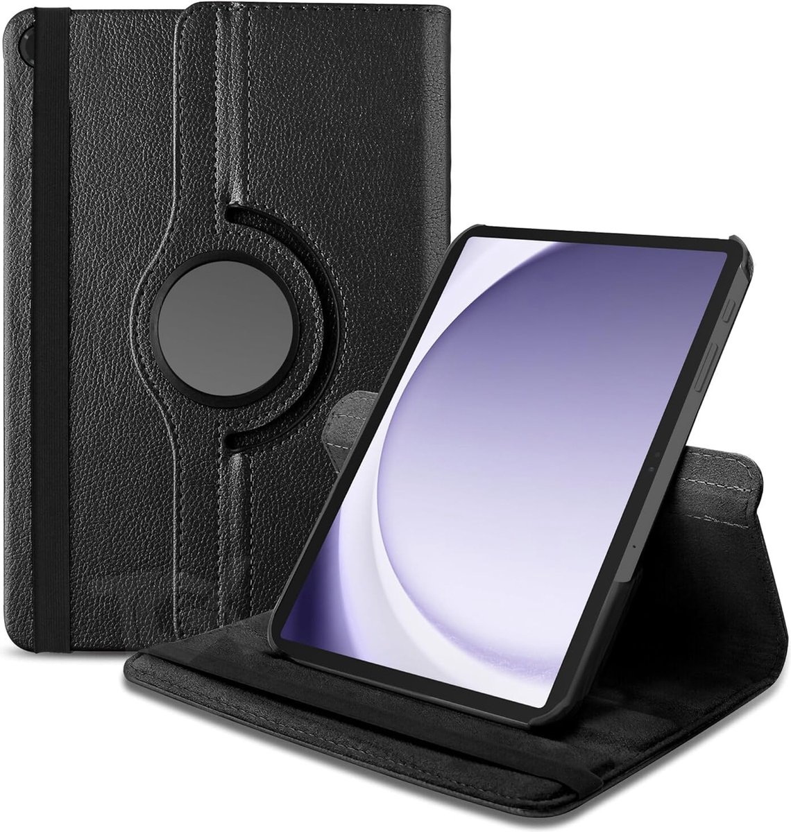Book Cover Geschikt voor: Samsung Galaxy Tab A9+ (Plus) 11 inch 2023 & Tab A11 Plus (SM-X210, SM-X215, ,SM-X216, SM-X218) Draaibaar Hoesje - Multi stand Case - Zwart