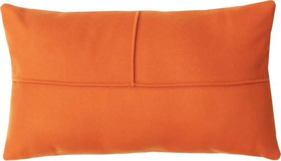 Kussen wol 2 streep warm oranje 36x57cm