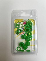 Plastic elastische ringen 6 mm geschikt voor E-Z ringpistool - groen - Vogelringen grote parkiet