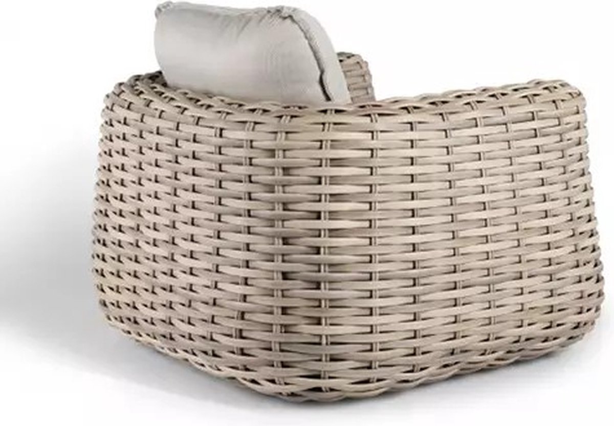 Tierra Outdoor Loungestoel Wakkanda - Aluminium en XXL Wicker - Beige