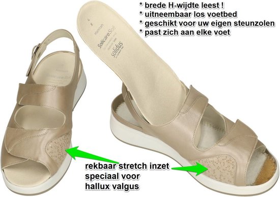 Solidus -Dames - beige - sandalen - maat 37.5