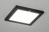 Lumidora Plafondlamp 73353 - Plafonniere - PANEL - Ingebouwd LED - 18.0 Watt - 1400 Lumen - 2700 Kelvin - Zwart - Kunststof - Met Sensor