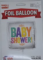 folieballon Baby Shower 46cm voor babyshow neutrale kleuren