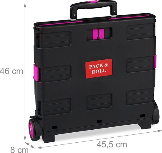 Relaxdays boodschappenkrat opvouwbaar, zwenkwielen, tot 35 kg, deksel, telescopische handgreep, trolley, grijs
