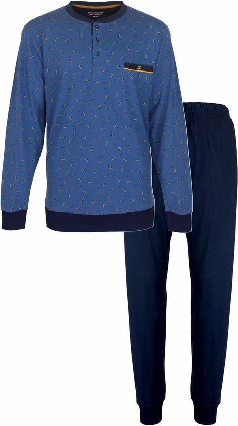 Paul Hopkins Heren Pyjama - Geprint Dessin - Licht Blauw - Maat XXL