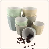Tasses à café OTIX - Tasses à expresso - Set de 8 - Porcelaine - Sans oreille - Expresso - Mugs