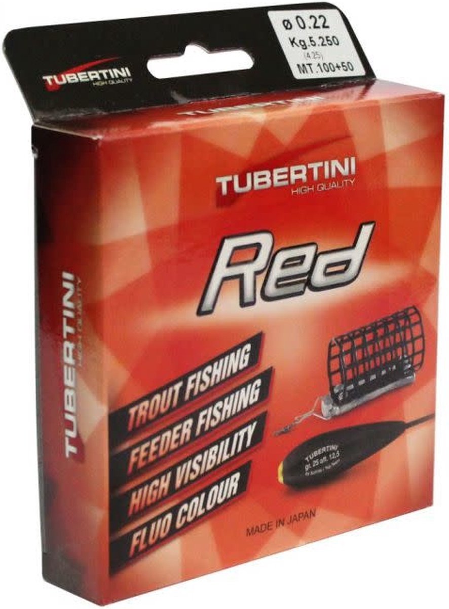 Tubertini Feeder - Forel Lijn Fluo Red (100m) - Maat : 0.25mm (5.80mm)