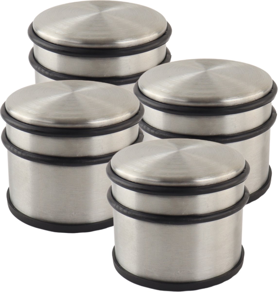 NORDIX Deurstop - 4 Stuks - Deurstopper - Deurstoppers voor Binnen - Deurbuffer - Deurvastzetter - Antislip - RVS - 9cm - ACERO
