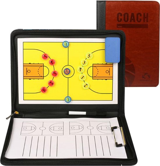 Magnetisch Tactisch Bord Basketbal - Coachingsbord met Stift, Magneten, Wisser - Tactische Markerborden voor Basketbaltraining en Voorbereiding op Wedstrijden
