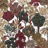 Natuur behang Profhome 377577-GU vliesbehang glad met bloemmotief mat rood beige bruin groen 5,33 m2