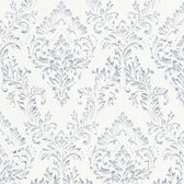 Barok behang Profhome 306591-GU textiel behang gestructureerd in barok stijl glanzend zilver wit 5,33 m2