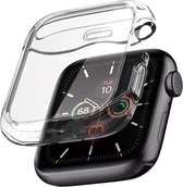 Flexibele siliconen Hoes TPU Cover Screenprotector - Geschikt voor: Apple Watch Series 4 / 5 / 6 / SE - 44 mm - Transparant