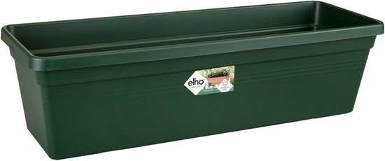 Elho Green Basics Balkonbak 80 - Plantenbak voor Balkon Buiten - Ø 79.0 x H 14.0 cm - Blad Groen