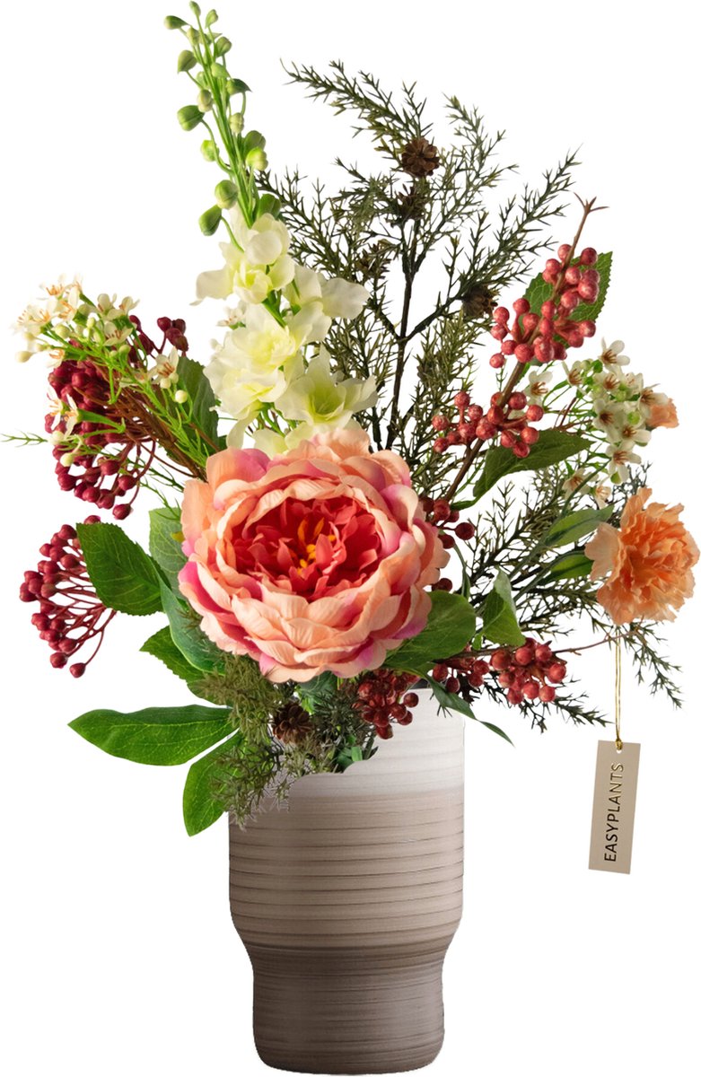 Kunstboeket - Easyplants - Pretty Petite 52 Cm - Zijde Kunstbloemen - Kunstboeketten
