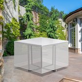 Transparante tuinhoezen, terraskubus meubelset hoes waterdicht, patio vierkante tafelhoezen, outdoor rotan meubelhoes winddicht, anti-uv, 135 x 135 x 71 cm transparant