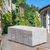 Tuinmeubelset, waterdicht, rechthoekige hoezen voor terrastafel en stoelen, extra groot, 250 x 210 x 90 cm, transparant
