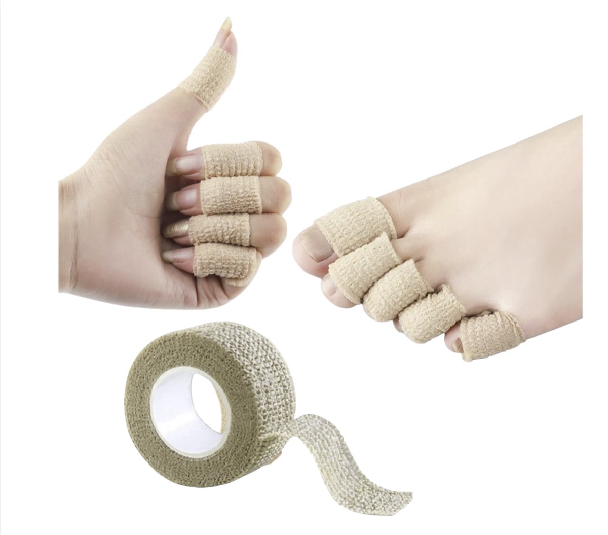 Goedkoopste Cabantis Teenspreider/Vingertape - Hallux Valgus - Waterdicht - Sporttape - 5m x 2,5 cm Beige