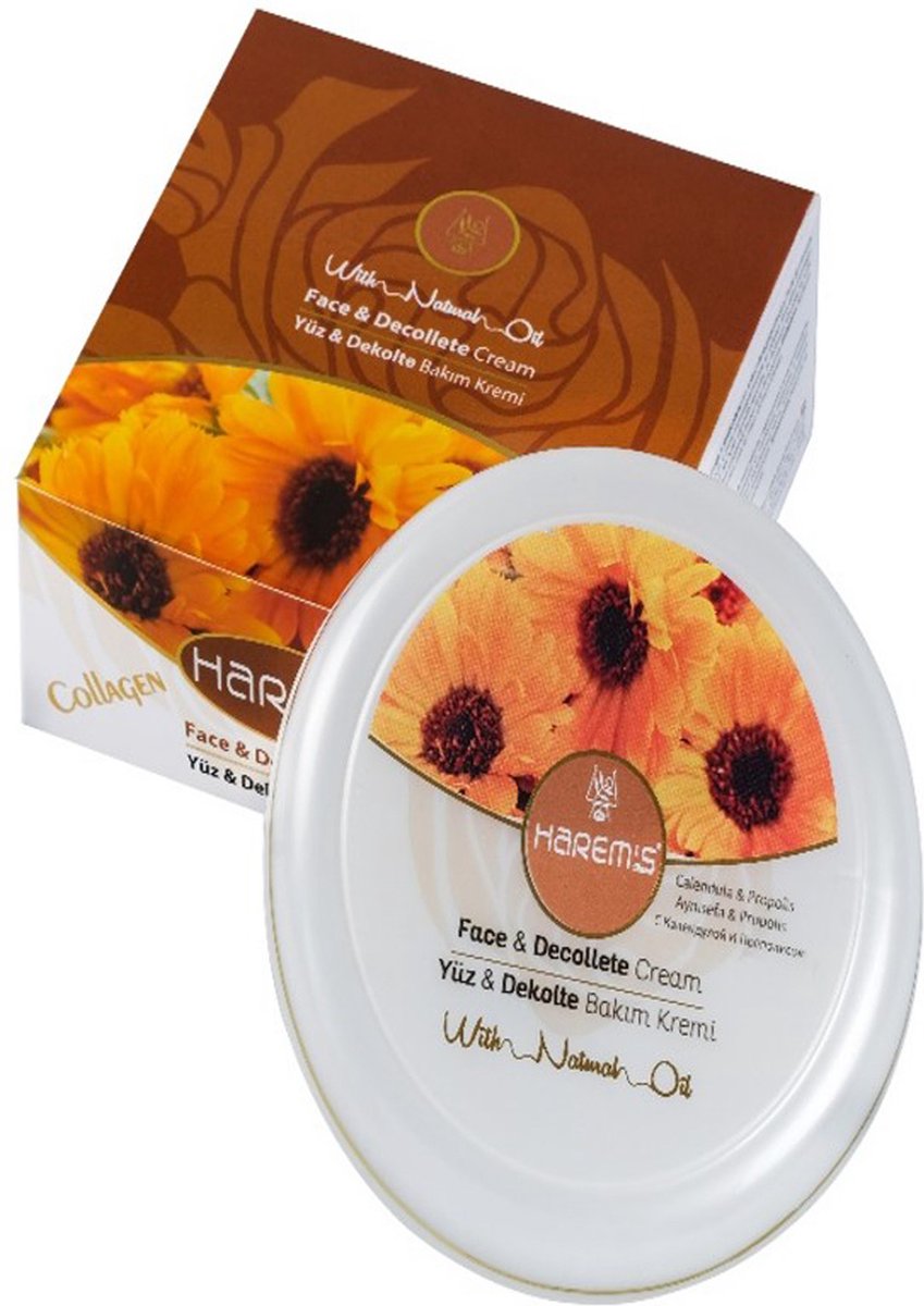 Goedkoopste Harems Calendula Propolis Skin Care Cream 125 ml - Face & Decollete Cream - Natural Oil - Vegan