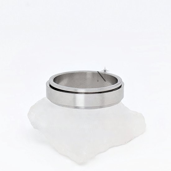 Luminora Aura Ring - Fidget Ring Zilver - Anxiety Ring - Stress Ring - Anti Stress Ring - Spinner Ring - Spinning Ring - Draai Ring - Maat 62.5 | ⌀ 19.9 - Wellness Sieraden