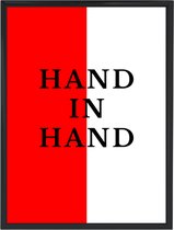 Feyenoord Rotterdam poster a4 'Hand in hand' inclusief zwarte lijst | Cadeau voor Feyenoord supporter | Voetbal wanddecoratie | Feyenoord Rotterdam fan poster | Hand in hand | Inclusief zwarte kunststof lijst | Mancave decoratie | Vaderdag cadeau