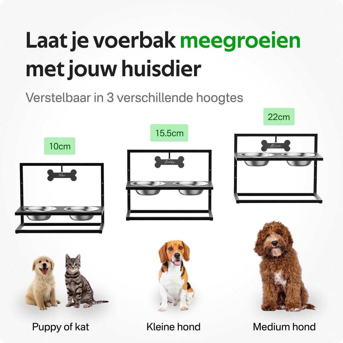 Verhoogde kommen, verhoogde hondenbak, PP plastic hondenbak