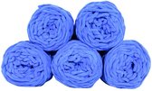 Set 5 bollen dikke wol blauw - chunky garen - haken - breien - 7 mm breed - 235 meter - perfect voor amigurumi