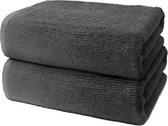 Saunahanddoekenset, 2 grote handdoeken voor volwassenen, 80 x 200 cm, katoen 500 g/m², bijzonder zacht en absorberend, gecertificeerd door Oeko-Tex, antracietgrijs