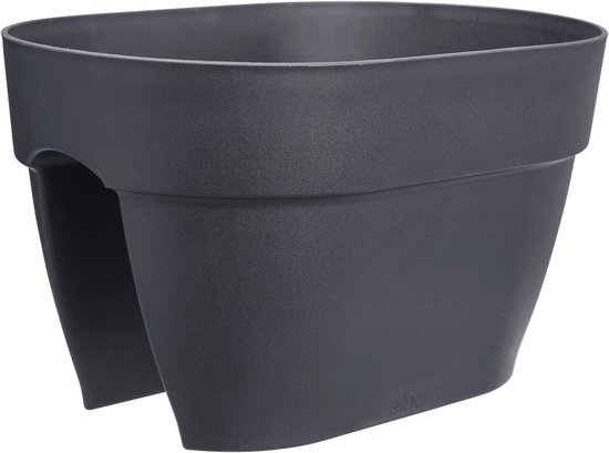 Elho Vibia Campana Flower Bridge 40 - Plantenbak voor Balkon Railing - 100% Gerecycled Plastic - Ø 39.0 x H 22.0 cm - Antraciet