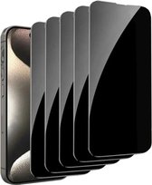 ST Brands - Privacy Glas - Protectie Glas - Zwart - Screen Protector - Tempered Glass - Geschikt voor Iphone 15 Pro - 5 Pack