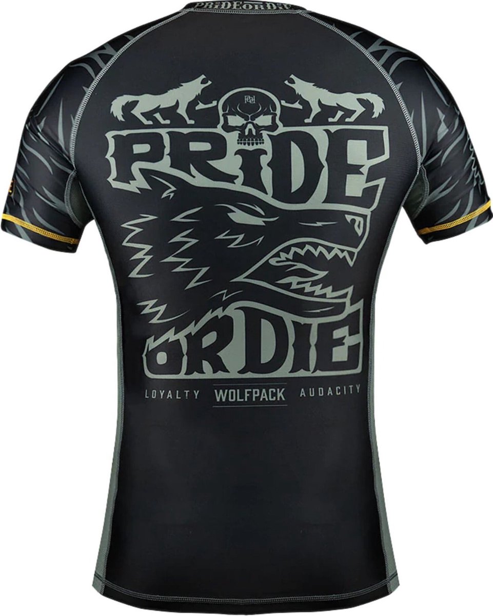 PRiDe or Die Rash Guard WOLFPACK V.2 Zwart - S