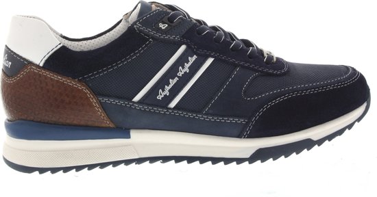 Heren Sneakers Australian Filmon Leather Mid Blue-cognac Blauw - Maat 41