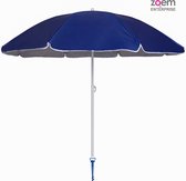 Zoem - Parasol - Plage - Avec support - Blauw - Strong - Coupe-vent - Windstrong - Soleil - Parapluie - Porte-parasol