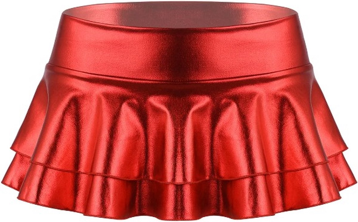 Goedkoopste Go Go Gadget - Latex Look - Sexy Minirok - Erotisch - Rood