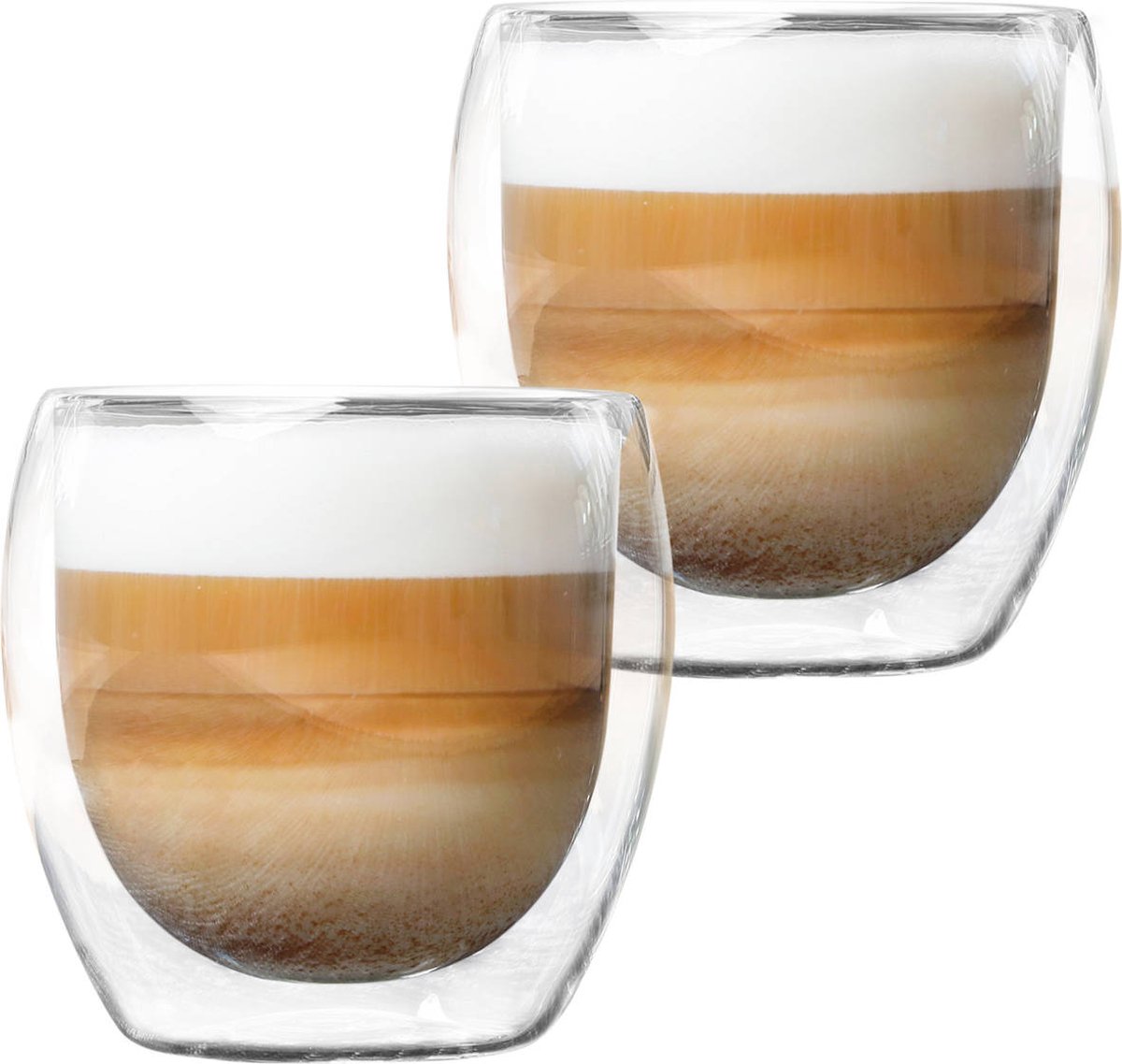 MONOO Dubbelwandige Koffieglazen - 250ml - Set van 2 - Cappuccino Glazen - Latte Macchiato Glazen