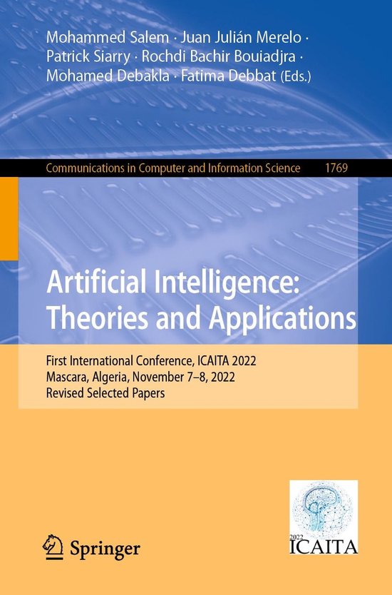 Foto: Communications in computer and information science 1769 artificial intelligence theories and applications