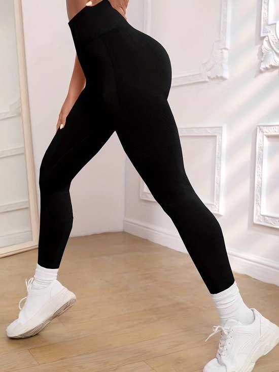 Gym Revolution - Legging sport femme - Vêtements de sport femme - Pantalon sport femme - Legging sport - Push up - Shape leggings - Legging sport femme taille haute - Pantalon running femme - Yoga legging femme - Zwart Taille L