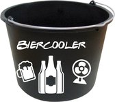 Emmer Biercooler - Kotsemmer - 12 Liter - Cadeau Emmer - Verjaardag - Biertjes koud houden - Zwarte emmer - witte sticker