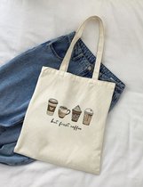 TOTE BAG - Koffiemokken Grafische Boodschappentas - Tote Bag - Polyester - Duurzaam - Praktisch - Stijlvol - Om Aan De Schouder Te Hangen