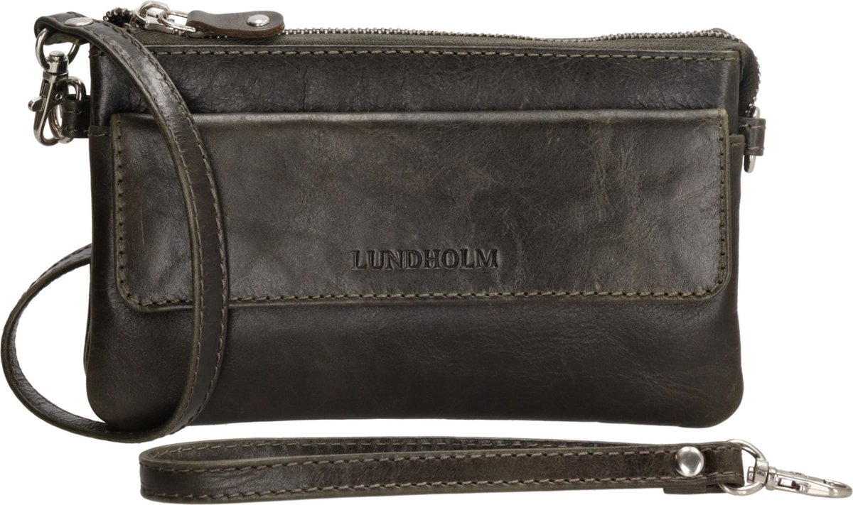 Lundholm Dames Schoudertas- telefoontasje dames leer festival tasje dames crossbody - Olijf Groen | Scandinavisch Design - Myrdal collectie
