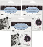 324x fotohoekjes zelfklevend - zwart - 10 x 10 mm - foto album inplakken/stickers