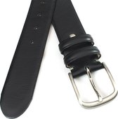 JV Belts Zwarte heren riem - heren riem - 4 cm breed - Zwart - Echt Leer - Taille: 90cm - Totale lengte riem: 105cm