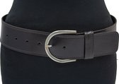 Thimbly Belts Dames heup ceintuur bruin - dames riem - 6 cm breed - Bruin - Echt Leer - Taille: 85cm - Totale lengte riem: 100cm