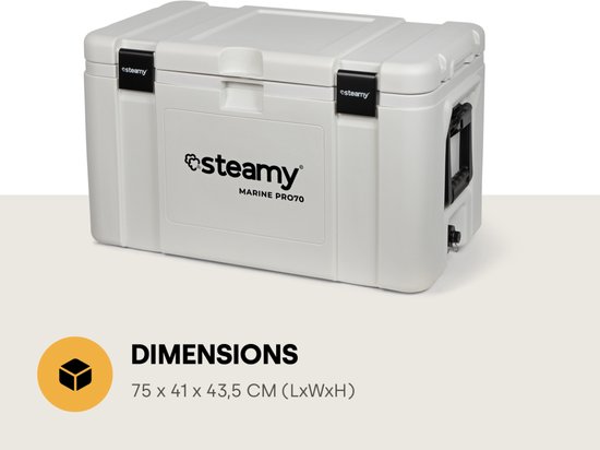 Steamy Marine Pro 70 - Grote Koelbox - Extra goed geïsoleerd - 70 Liter - Wit van Steamy — afbeelding 5