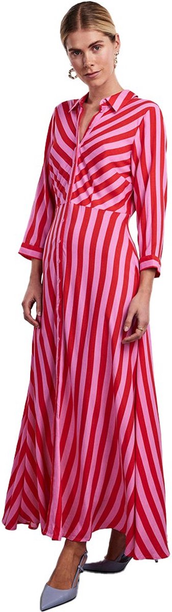 Yas Savanna Lang Mouw Jurk Rood,Roze L Vrouw