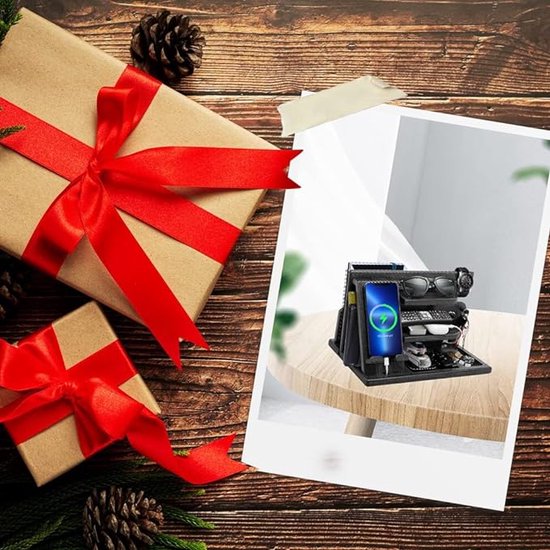 Cadeaus voor mannen Bureau of Nachtkastje Organizer - Houten Telefoon
