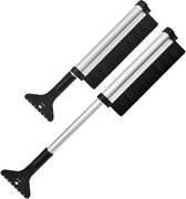 MikaMax Grattoir à glace et à neige extensible - Grattoir à glace et à neige extensible - Extensible jusqu'à 65 cm - ABS et aluminium - Accessoire de voiture - Gadget de voiture