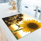 Inductiebeschermer Zonnebloem | 60 x 52 cm | Keukendecoratie | Bescherm mat | Inductie afdekplaat