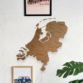 BT Home - Puzzle Kaart Nederland muurdecoratie - Wanddecoratie - Bruin - Houten art - Muurdecoratie - Line art - Wall art - Bohemian - Wandborden - Woonkamer - 70x50 cm