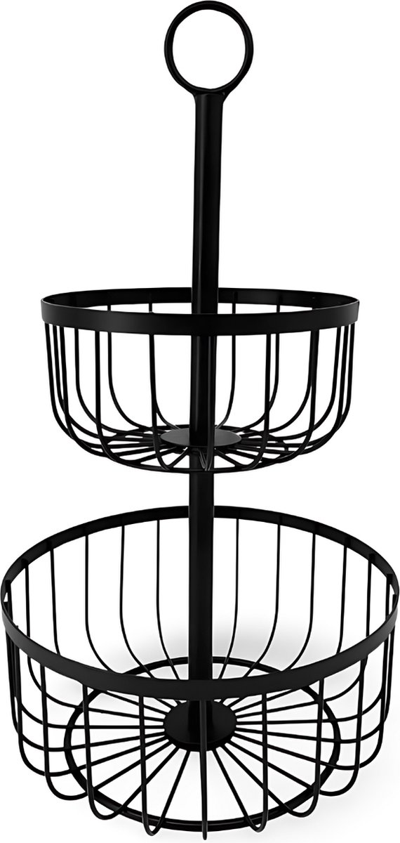 Fruitschaal Etagere Zwart 40 cm