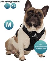 Hondentuigje Medium – Hondenharnas - Anti Trek Tuig Hond – Y Tuig – Reflecterend – Zwart – maat M
